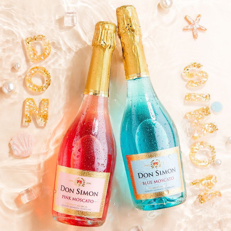 爱之湾缤纷起泡酒莫斯卡托香槟味果酒甜型葡萄酒西班牙原瓶进口 750ml