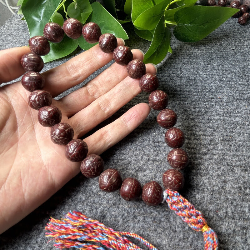 森匠包浆尼泊尔老凤眼菩提108颗佛珠手链原桩小凤眼菩提12mm 包浆 老