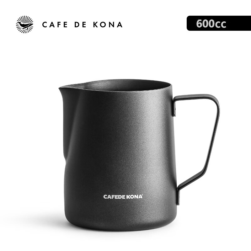 CAFEDE KONA拉花杯300 600ml尖嘴不锈钢特氟龙易清洁咖啡拉花 花式咖啡拉花缸 600cc特氟龙