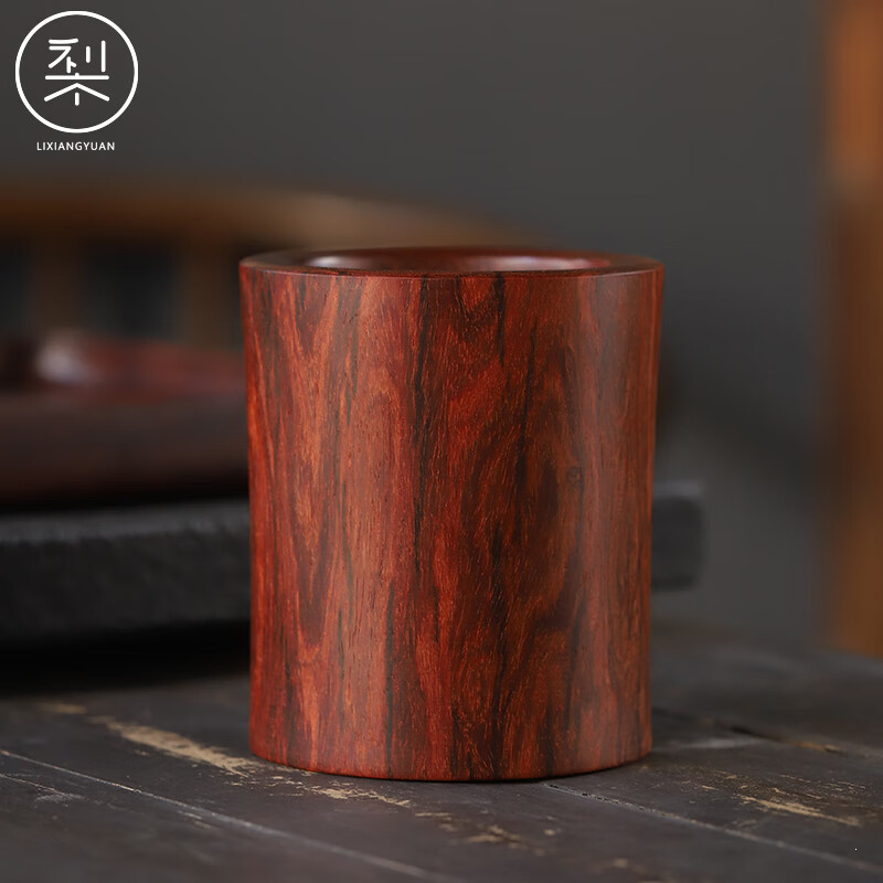 梨香院梨香院印度小叶紫檀素面笔筒檀香紫檀整掏书房文房四宝摆件红木