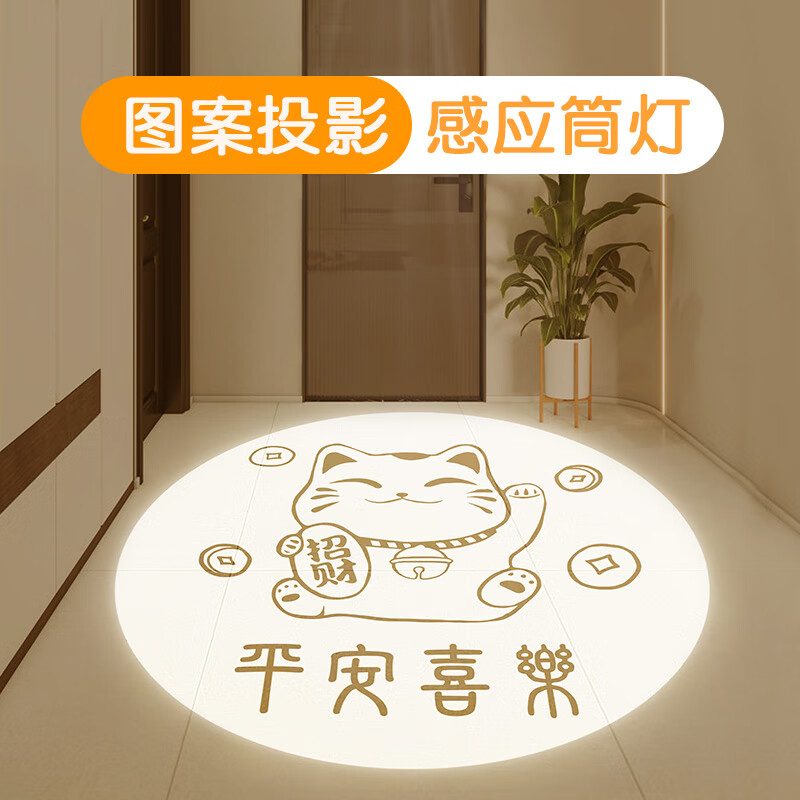 蓝彩和入户灯玄关灯过道走廊灯创意投影欢迎回家筒灯射灯感应灯门厅灯