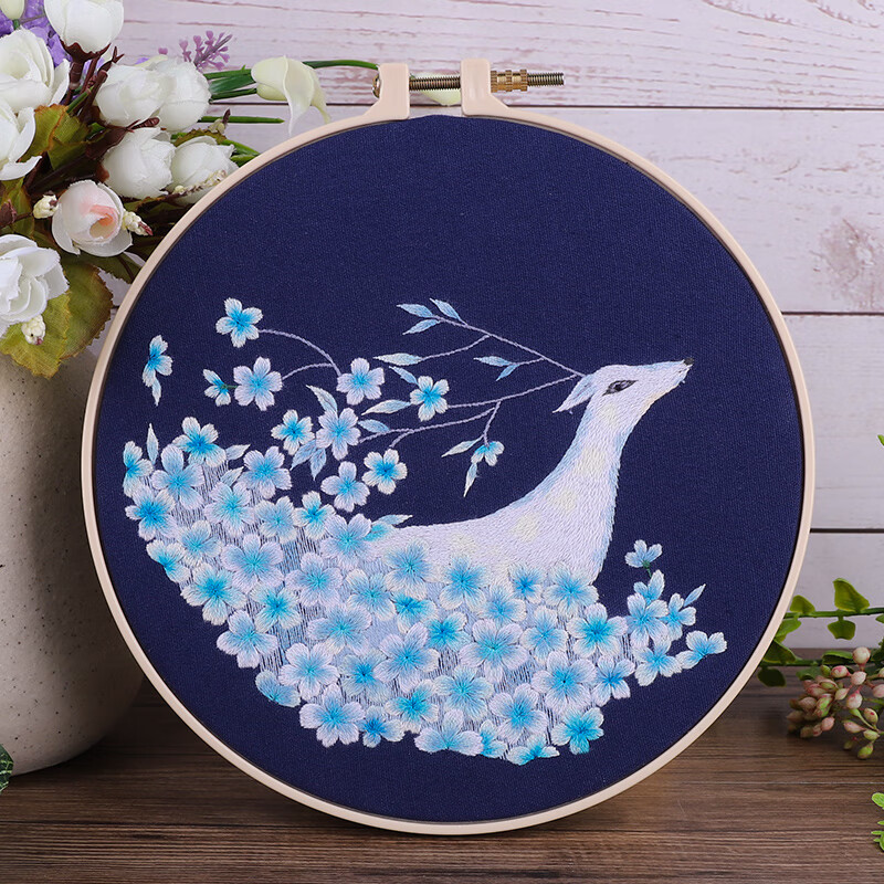 绣魁初学者刺绣手工简单自绣材料包绣品苏绣丝带绣古风团扇绣花绣