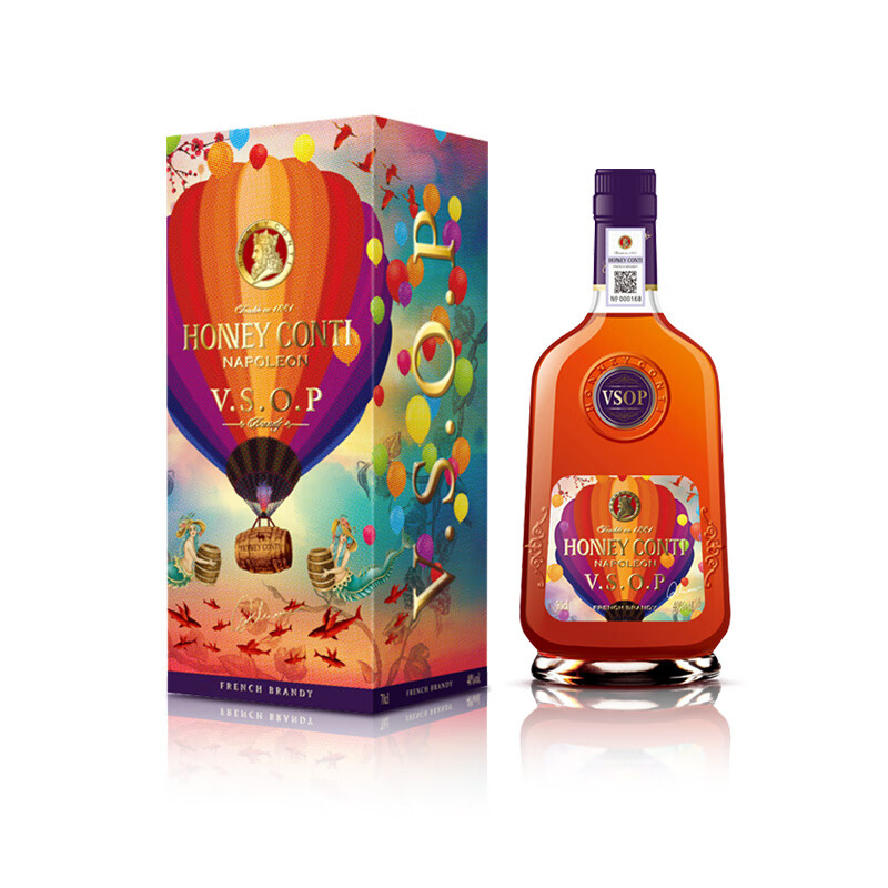 岱豪法国原装进口洋酒 白兰地VSOP 原酒进口烈酒调酒40度送人礼盒装 霍尼康帝拿破仑vsop 700mL 4瓶