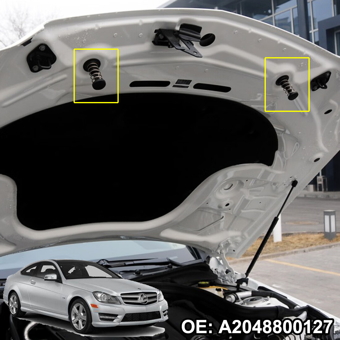 修衡适用奔驰c180 c200 e260glk300 s350ml gle发动机盖弹簧前盖配件