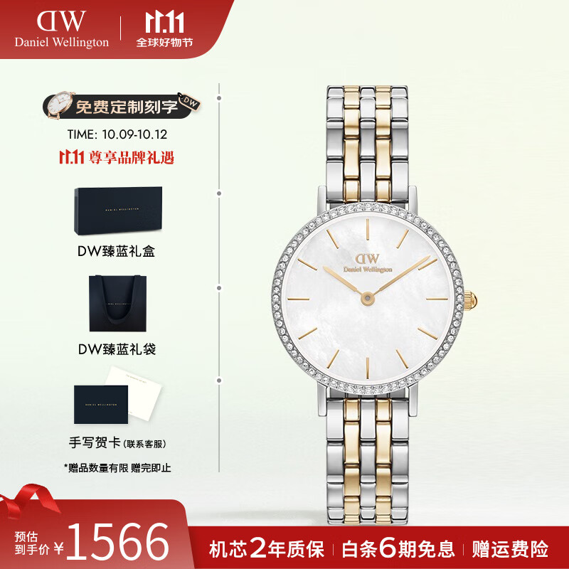 丹尼尔惠灵顿（DanielWellington）dw手表女 星环手链流金表系列石英腕表欧美表 生日礼物送女友 冰川白28