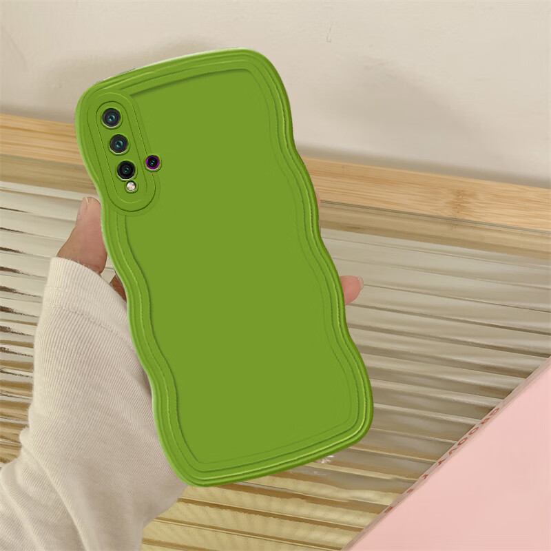 遨空华为nova6 5g手机壳波浪边芥末绿网红女nova5个性创意可爱nova5