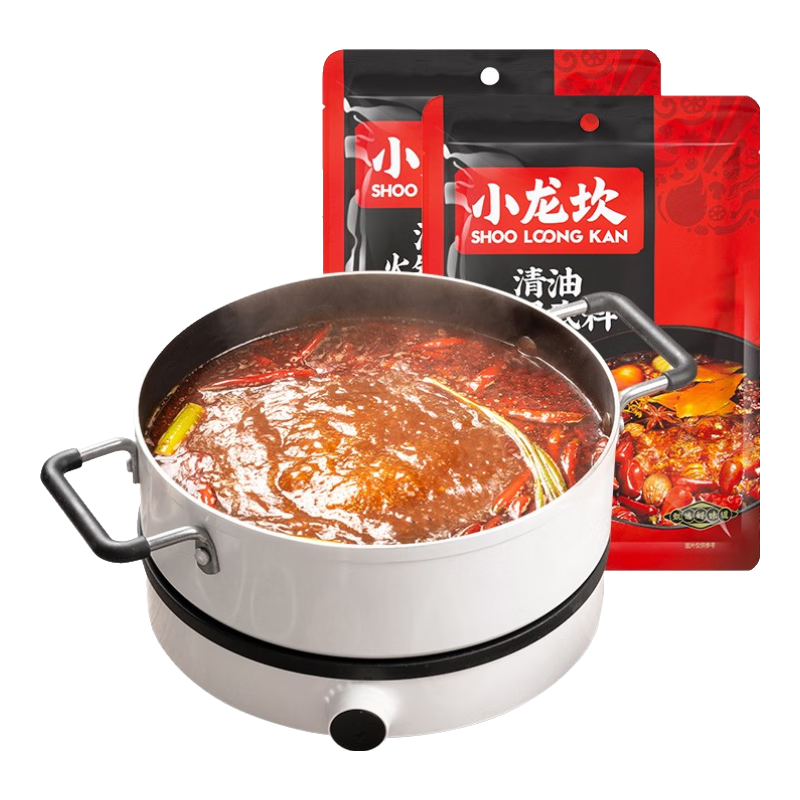 小龙坎 牛油清油火锅底料 网红调料麻辣四川成都特产麻辣烫火锅冒菜调料 清油339g*2袋
