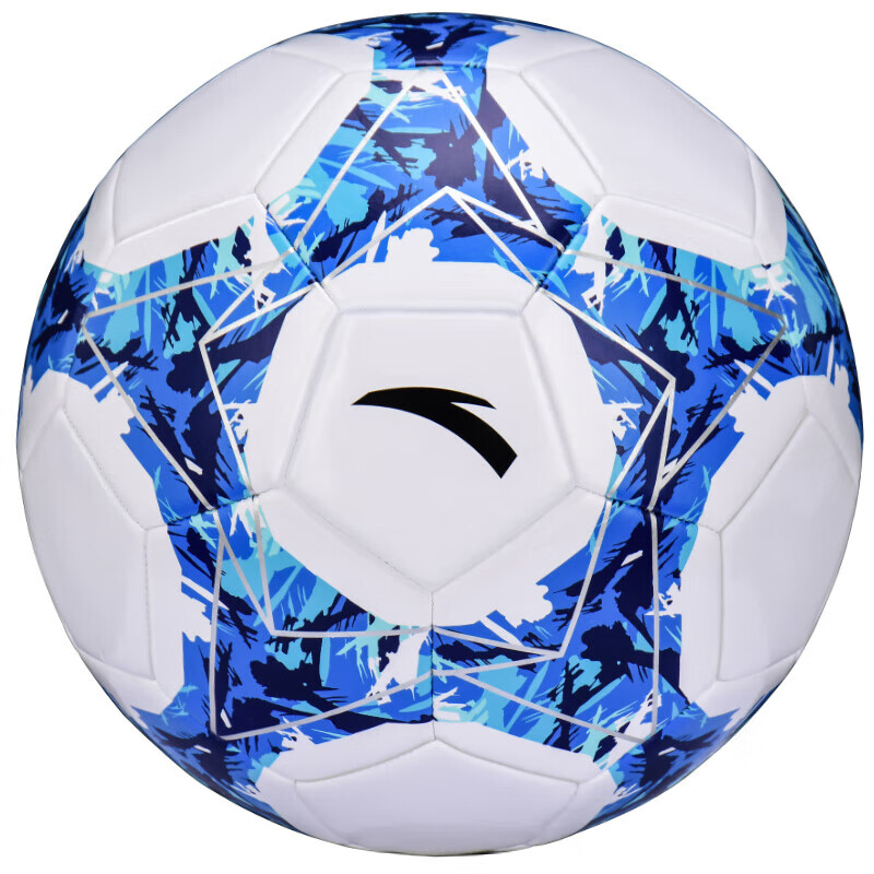 安踏足球5号成人中考标准专业比赛训练青少年学生用球 5号/标准 白色/蓝色