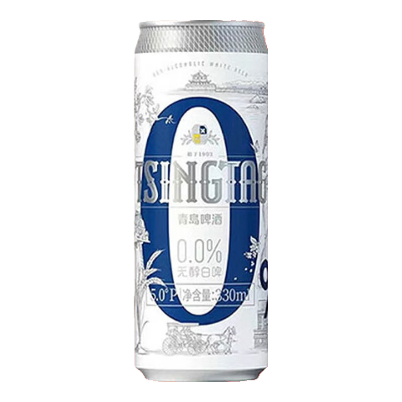 青岛啤酒（TsingTao）无醇（0.0）白啤 330ml*24罐 年中盛典