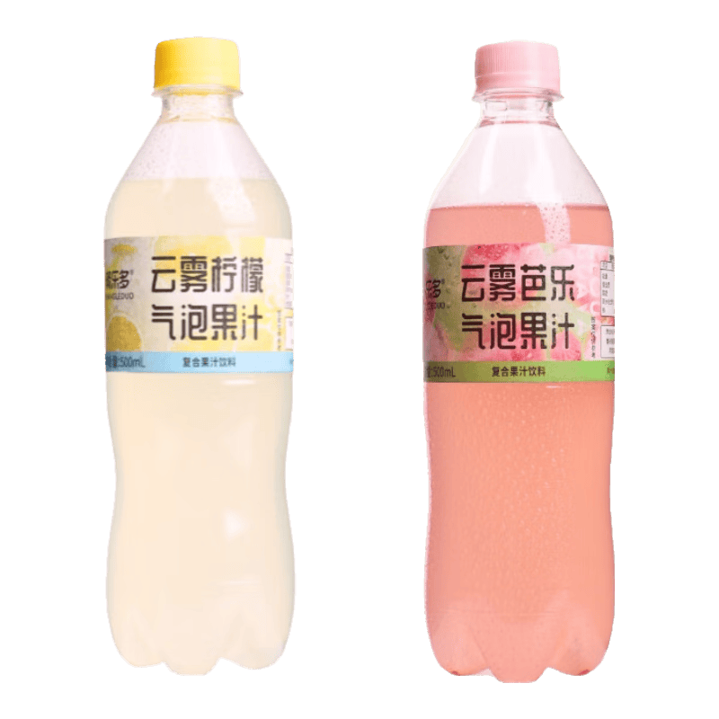 畅乐多果汁型汽水云雾芭乐柠檬味气泡果汁果汁碳酸饮料 柠檬味500ml*4