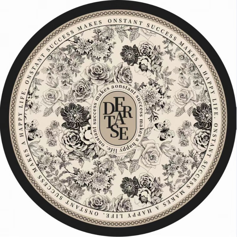 摇摇椅懒人沙发圆形地毯吊篮客厅帐篷卧室床边阳台梳妆台转椅地垫 法式复古风 80直径尺寸