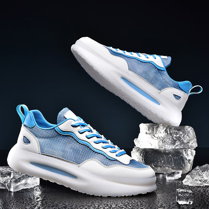 卡帝乐鳄鱼男鞋春秋透气薄款网面飞织网鞋男士鞋子男旅游户外跑步运动