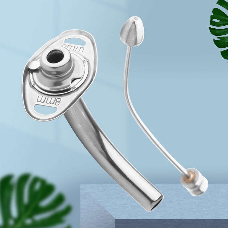 气切套管全喉金属钛合金气管套管半喉全喉手术金属气管切开插管 (长款