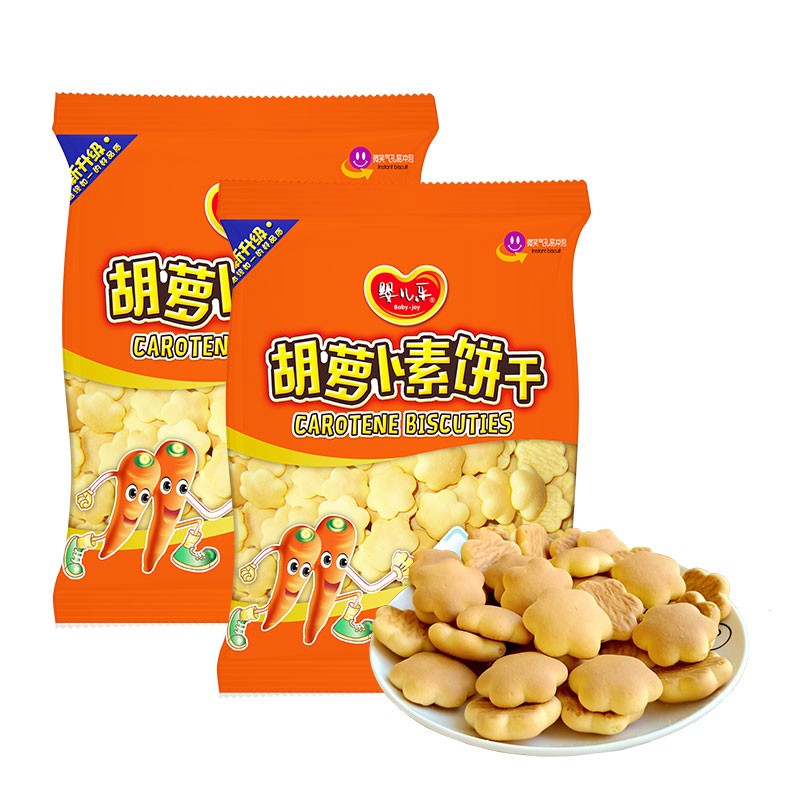 婴儿乐 蛋奶加钙饼干180g*4袋 胡萝卜素饼干零食小馒头儿童零食 混合