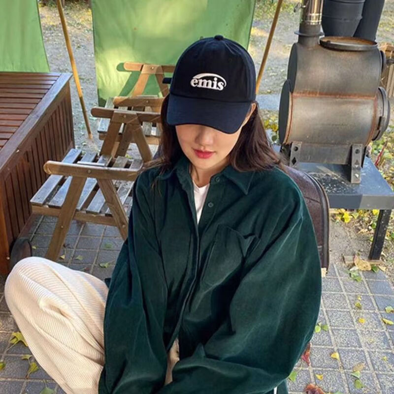 橦舟渡emis帽子女韩版小众潮牌emis鸭舌帽百搭软顶棒球帽男遮阳防晒帽