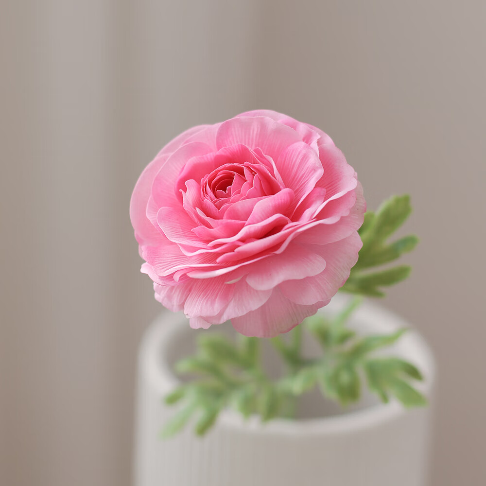 假花仿真花3头露莲绢花客厅餐桌摆件婚礼假花软装花艺 [1支]2头玫粉色