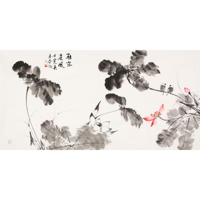 丹桂苑名家霍春阳字画四尺横幅写意花鸟水墨荷花纯手绘书画名人国画