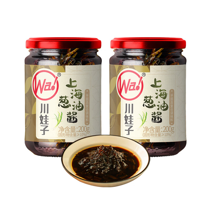 川娃子葱油酱拌面酱拌饭酱 上海风味调味酱 黑葱油汁 200g*2瓶