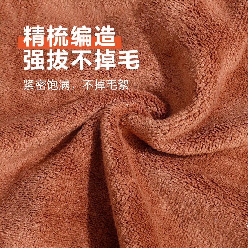 乐寐加厚洗车毛巾车用吸水擦车布专用不伤车打蜡抹布汽车专用 咖色3条【30*30cm】