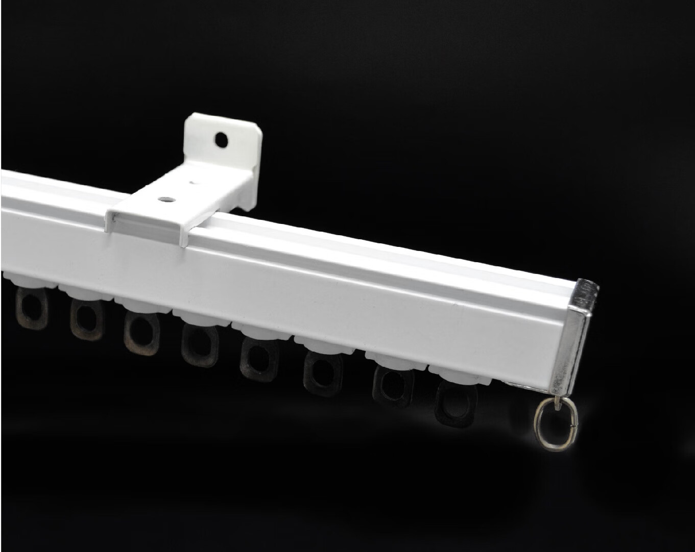 青菱帘轨q503超强静音轨道加厚铝合金窗帘窗纱轨道直轨滑道 单轨侧装