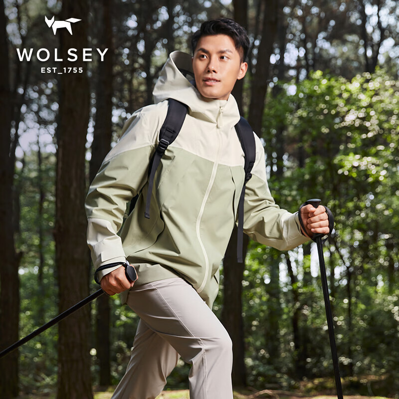 WOLSEY-DUEL硬壳风雨夹克防风防泼水外套春秋户外防寒登山服男士 茶色 M 170