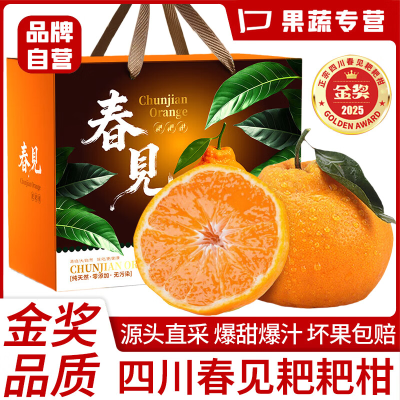 三萌果蔬春见耙耙柑 四川当季新鲜粑粑柑桔爆浆丑八怪柑橘子水果礼盒送礼 精选果丨单果70mm+【甜】 5斤装【超划算-性价比高】净重4.5斤