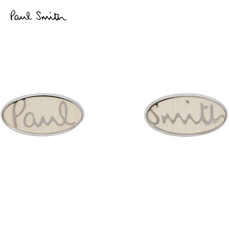 保羅史密斯（paul smith） 男士銀色OVALLOGO袖扣 Whites UNI