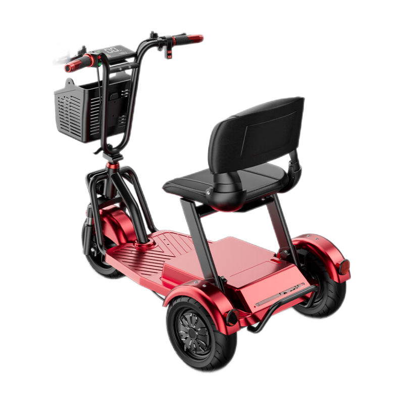 貝萊威電動(dòng)三輪車(chē)折疊電瓶車(chē)?yán)夏甏饺嗆?chē)可拆卸電池成人小型電動(dòng)車(chē) 紅色 48伏20A/約80公里/后驅(qū)/可提充電