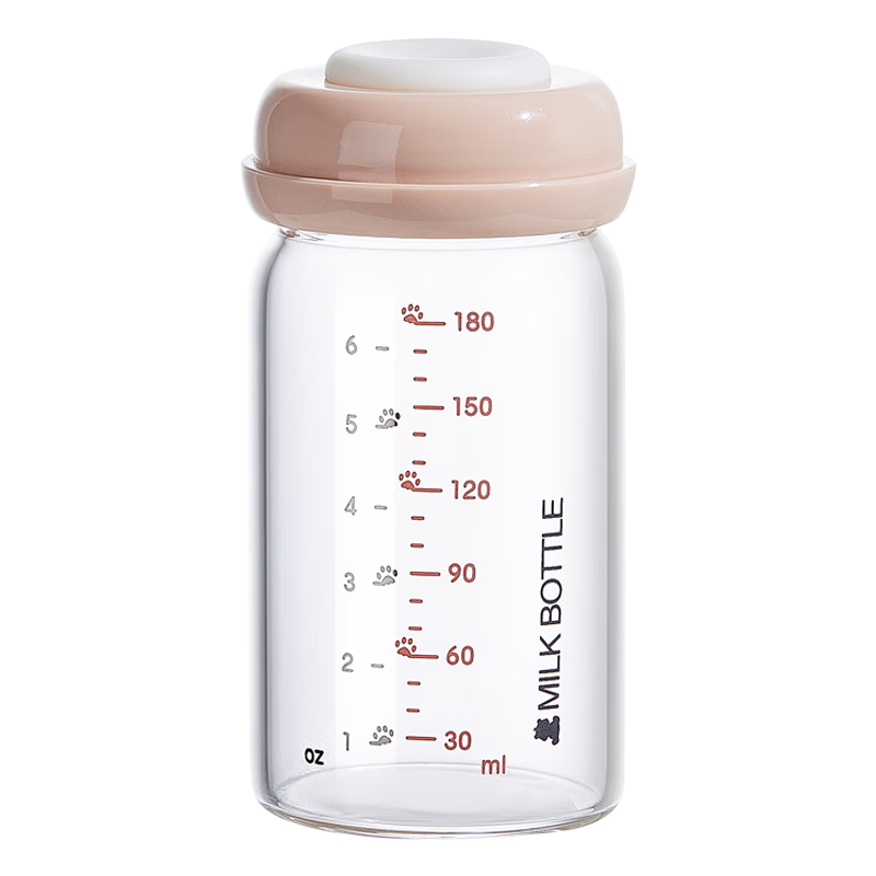 小白熊SnowBear玻璃儲(chǔ)奶瓶 新生兒嬰兒寶寶奶瓶母乳保鮮存奶瓶180ML8653