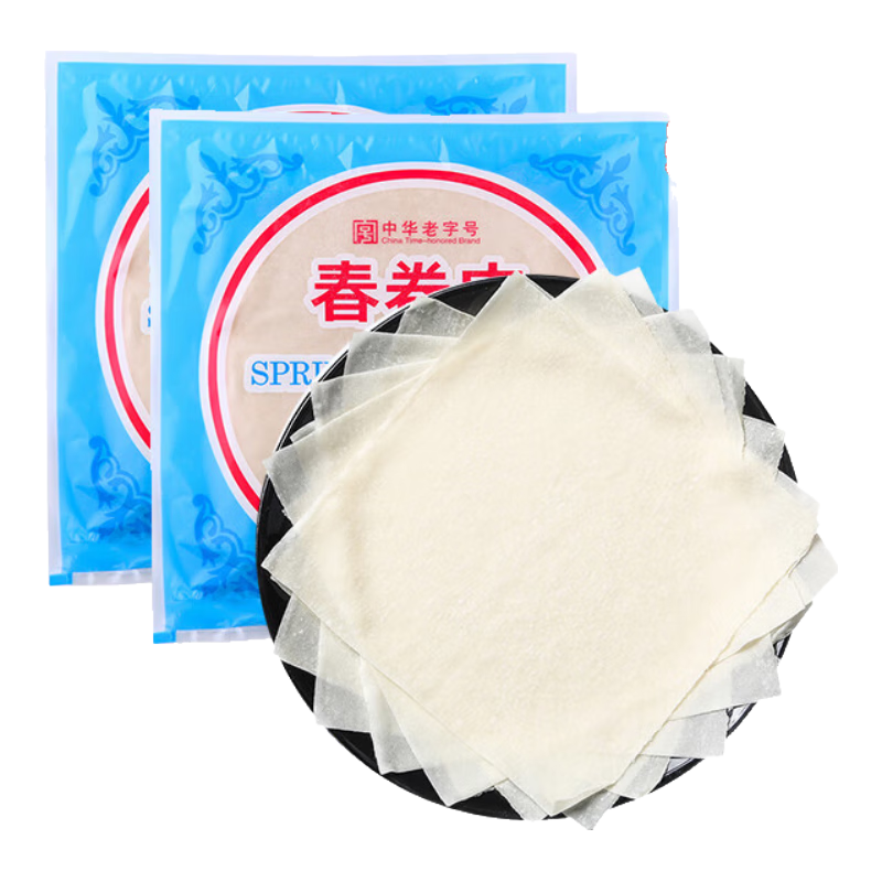 南翔早餐小笼包 冷冻面点速食 中华老字号 春卷皮200g*2袋(50张)