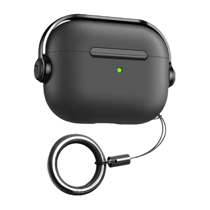 rurihai適用于airpods pro二代保護(hù)套防開蓋pro2保護(hù)套三代3蘋果4代四無線藍(lán)牙耳機(jī)殼防摔硅膠防丟男生 Airpods pro2【鎖扣硅膠耳機(jī)套】配防丟繩