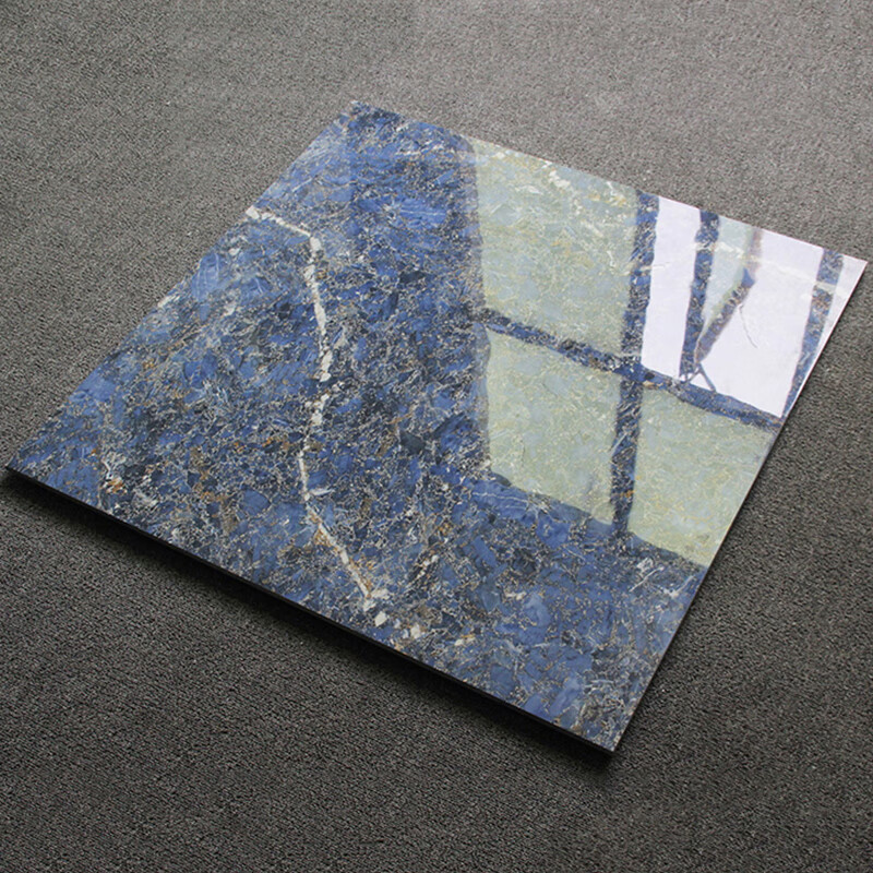 扑哩扑剌宝石蓝瓷砖750x1500通体大理石地砖 客厅别墅ktv酒店深蓝色