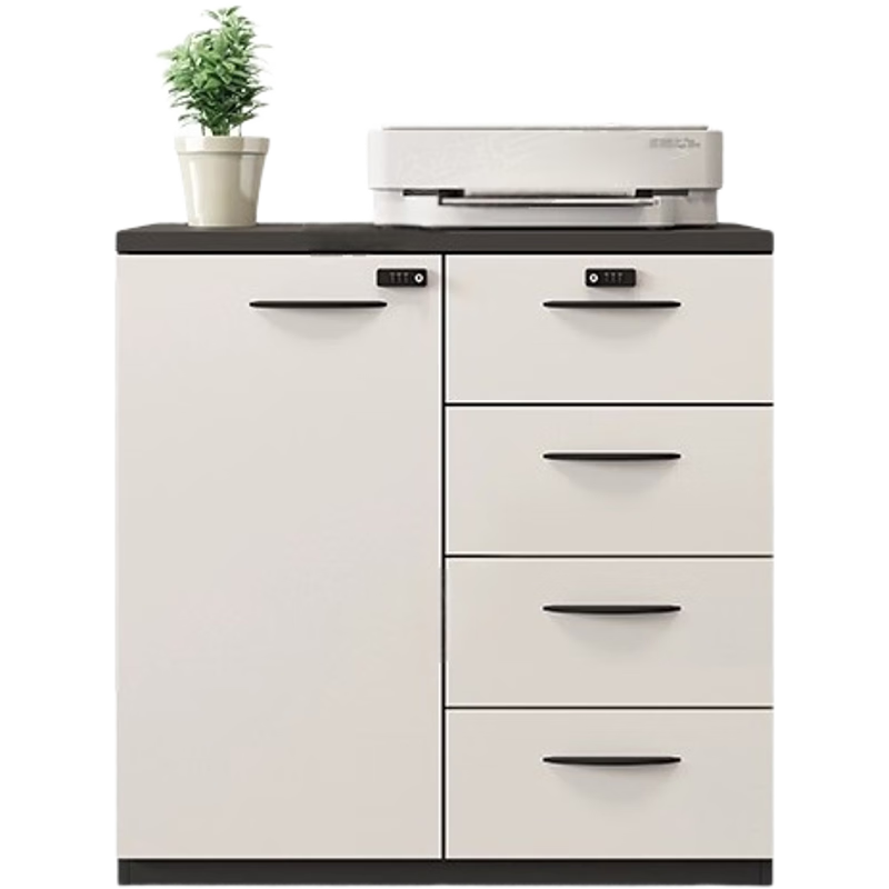 錢柜文件柜儲(chǔ)物柜帶鎖置物柜辦公室靠墻柜 800*800*400mm 一門+四抽屜