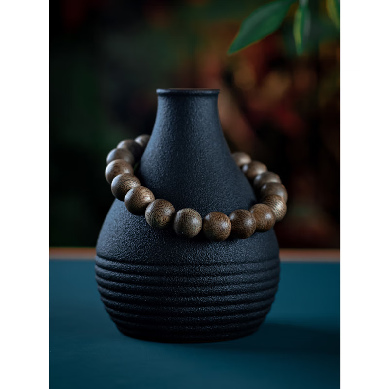 耕鸿越南惠安奇楠沉香手串沉水级文玩老料香木佛珠女男款情侣手链素款 越南惠安沉香约11mm