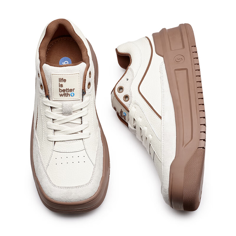 共迹gongji【孟子义同款】 面包鞋休闲鞋厚底运动鞋板鞋ins多巴胺小清新女鞋 奶茶棕 /偏大一码 38 （243mm）