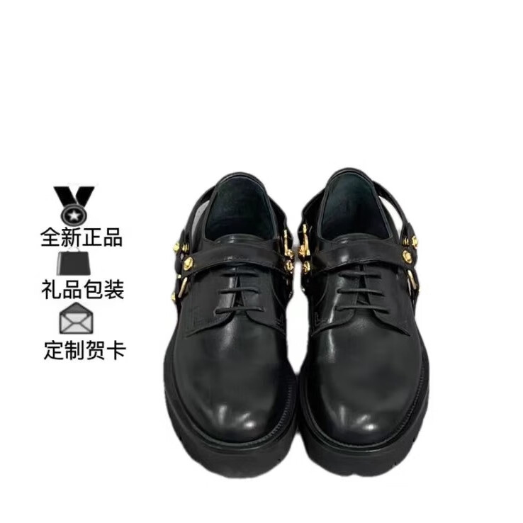 【二手99新】未使用 versace  范思哲(礼物) 黑色牛皮皮鞋 40