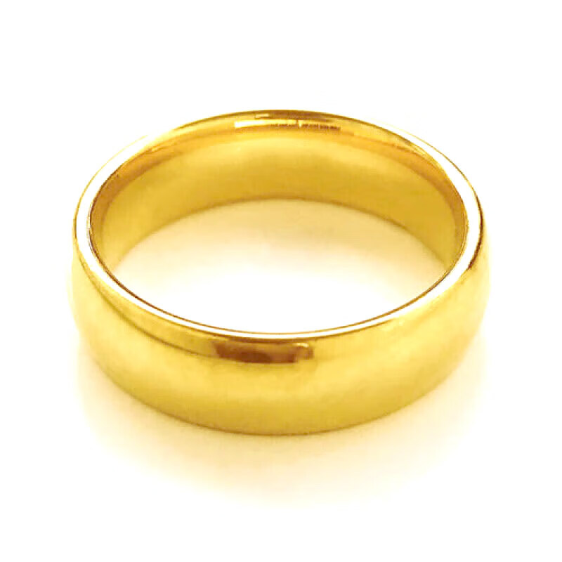 莫畔越南沙金戒指钢印男士女款婚庆戒子光面简约持久不掉色 女大码9号