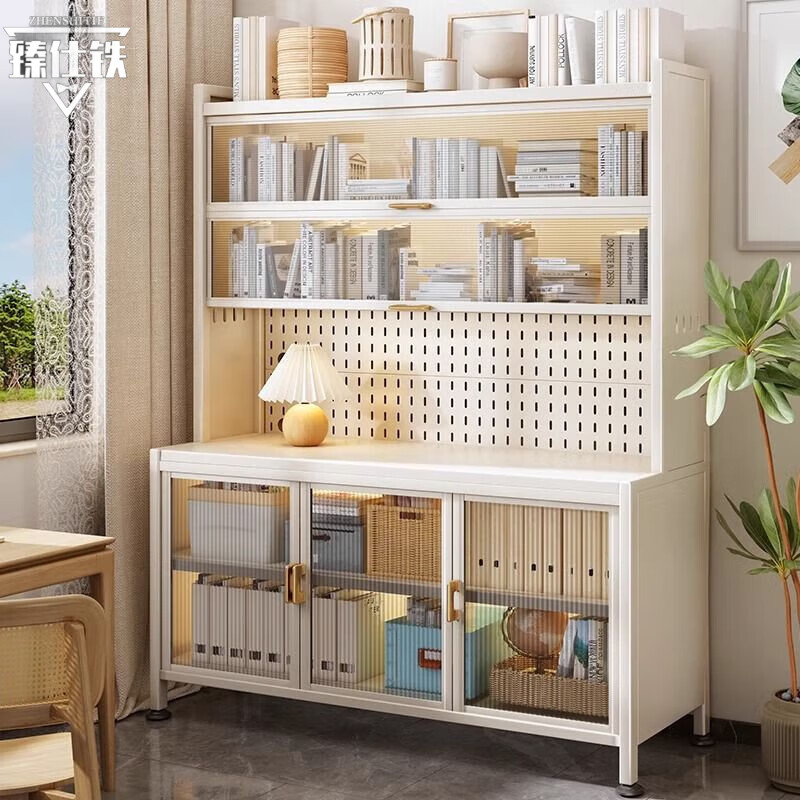 臻仕铁收纳柜婴儿喂养台靠墙一体柜橱柜储物柜多层玩具置物架落餐边柜 【宝宝喂养台收纳柜】5层长60全钢柜体