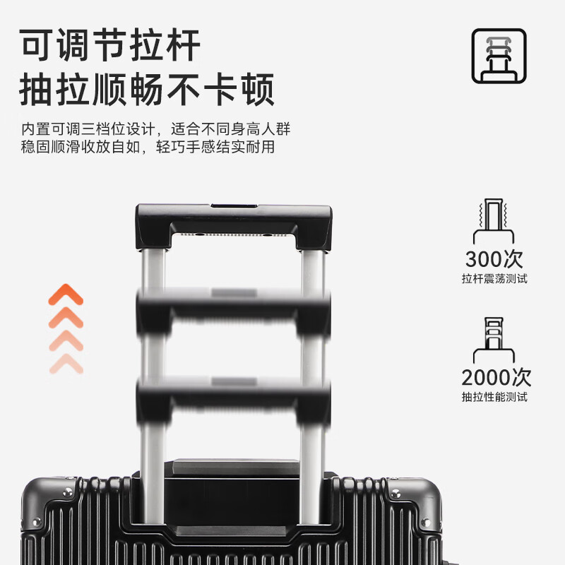 红蜻蜓(RED DRAGONFLY)德国品质行李箱拉杆箱男女20/22吋大容量旅行箱24英寸登机密码箱 9191S0032A高颜值黑20英寸【可登机】