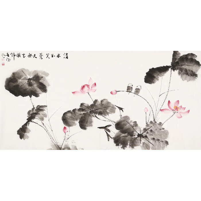 丹桂苑名家霍春阳字画四尺横幅写意花鸟水墨荷花纯手绘书画名人国画