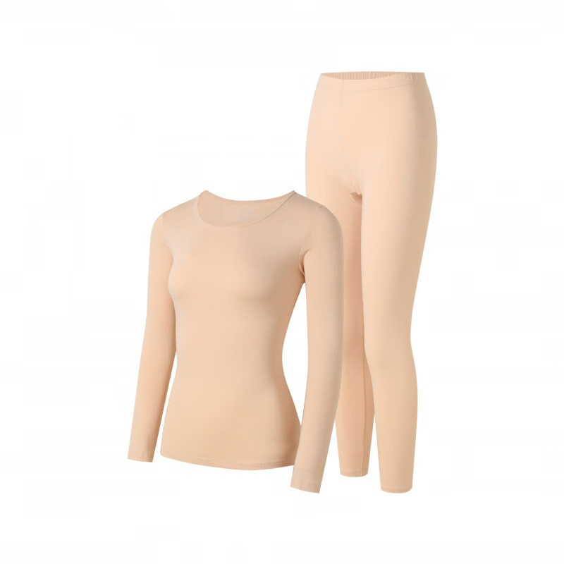 佧森滋高品质棉秋衣秋裤男女款情侣薄款棉保暖衣套装 女G2019杏色 M