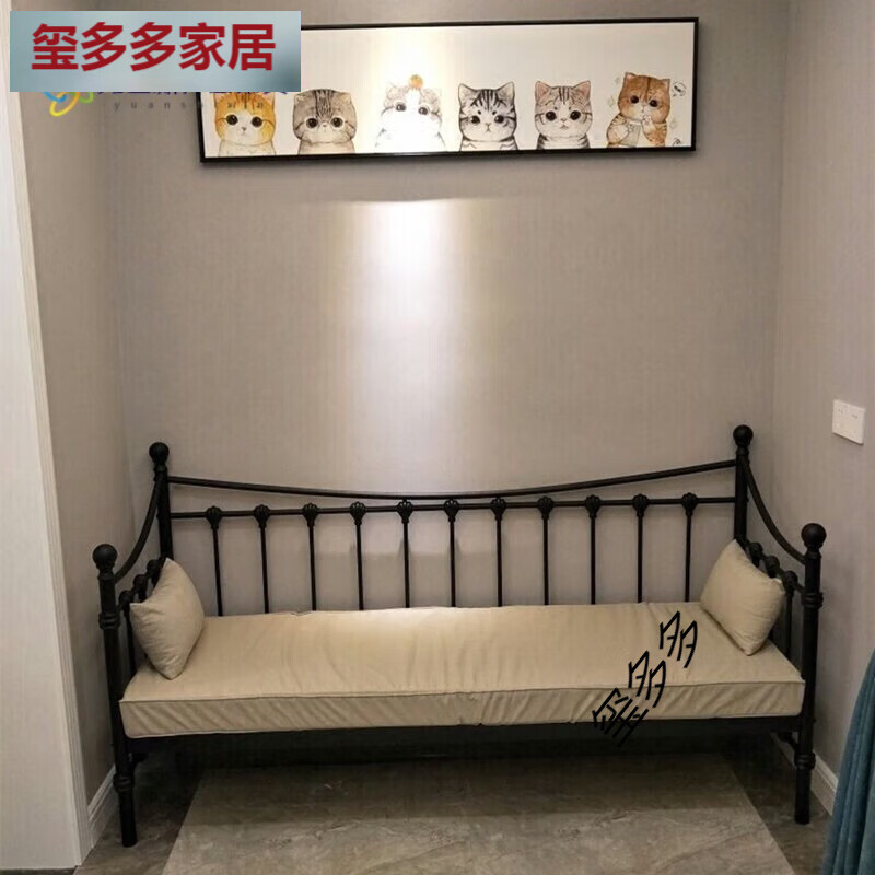 旭杉斯歐式簡(jiǎn)約鐵藝沙發(fā)床坐臥兩用沙發(fā)床單人床公主床床推拉床定制 60厘米寬*1.8米長(zhǎng)無床墊 其他