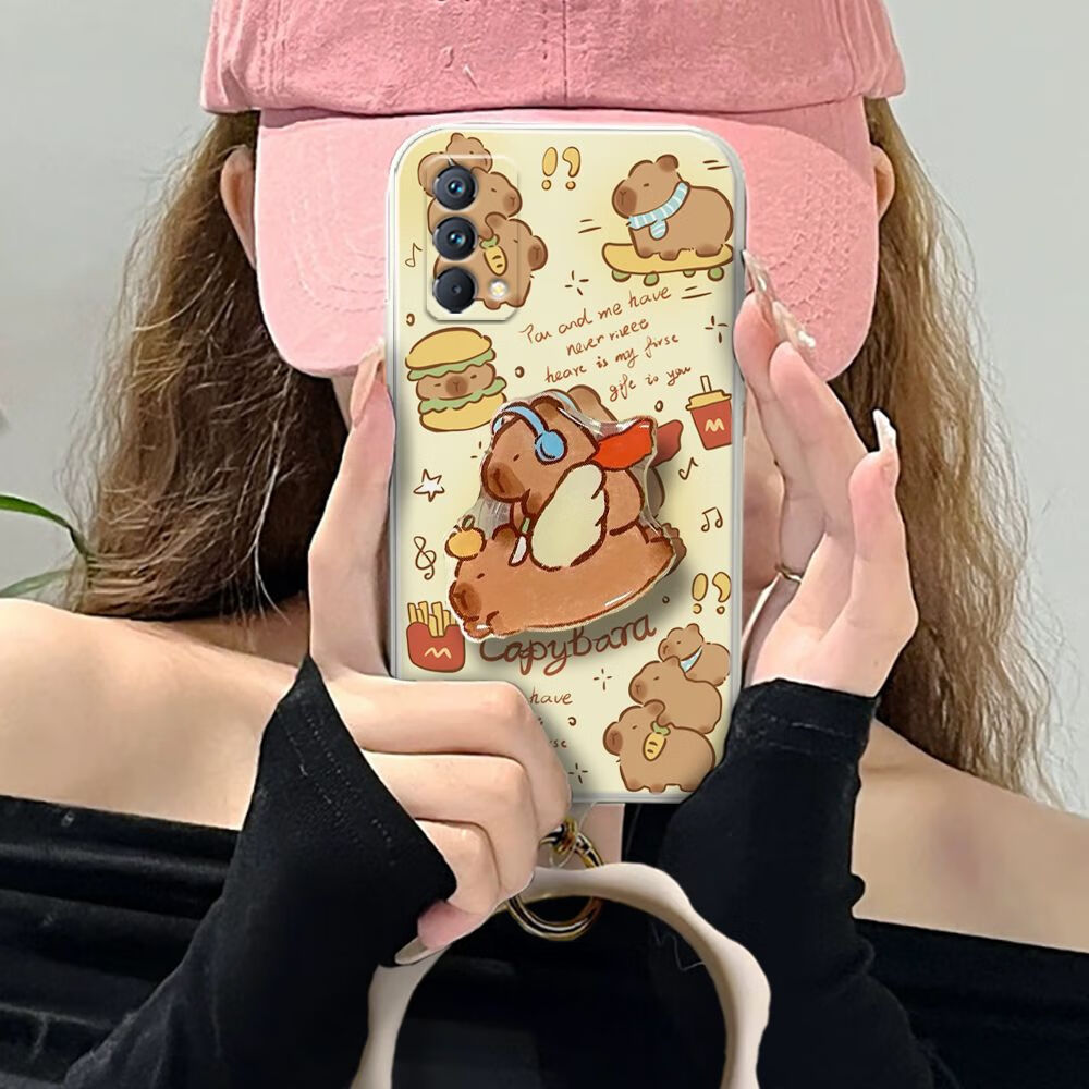 卡皮巴拉水豚手机壳苹果12卡通oppo可爱vivo高颜值华为网红小米款