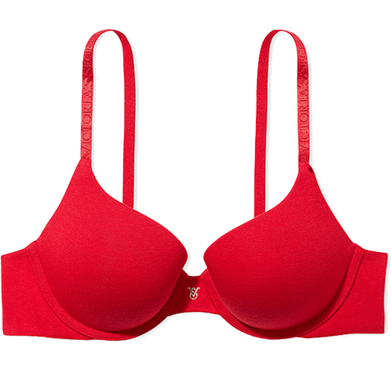 維多利亞的秘密（Victoria’s Secret）維密 夏季性感棉質(zhì)時尚文胸女士舒適聚攏內(nèi)衣薄杯光面胸罩紅色 86Q4復(fù)古紅-聚攏 11229237 70B (32B)