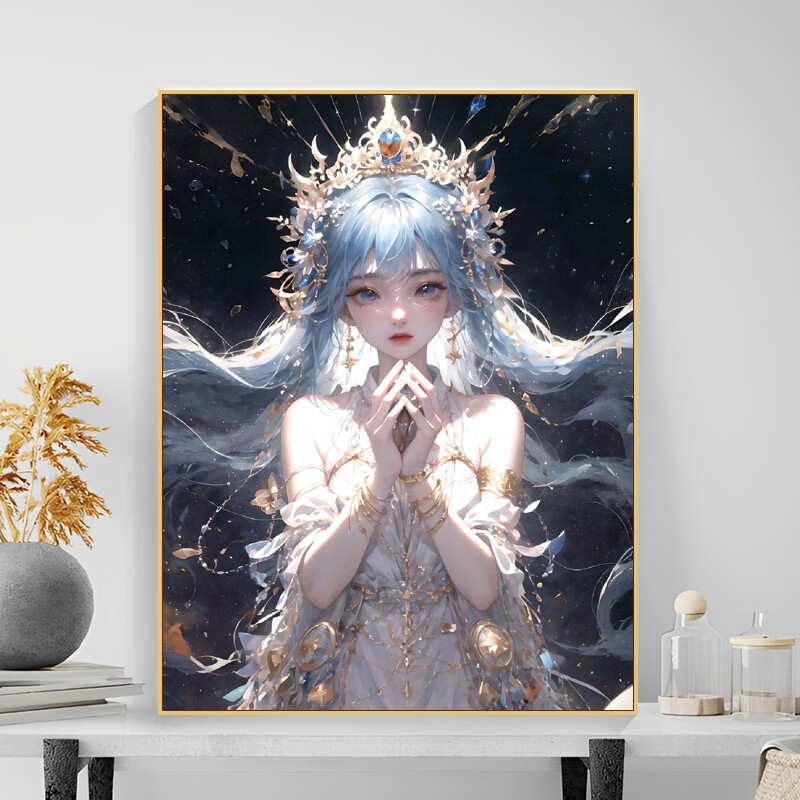 十二星座diy数字油画手工填色礼物手绘丙烯动漫 b3018-水瓶 30*40cm偏