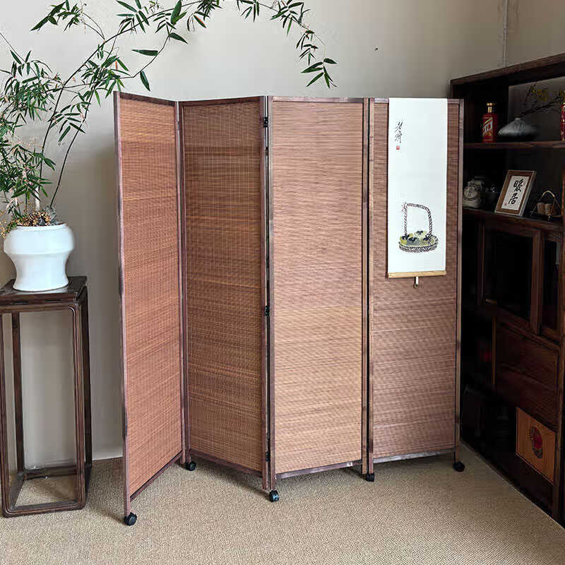 天启世纪移动屏风带滑轮滑轮屏风隔断家用客厅入门玄关可推拉折叠饭店