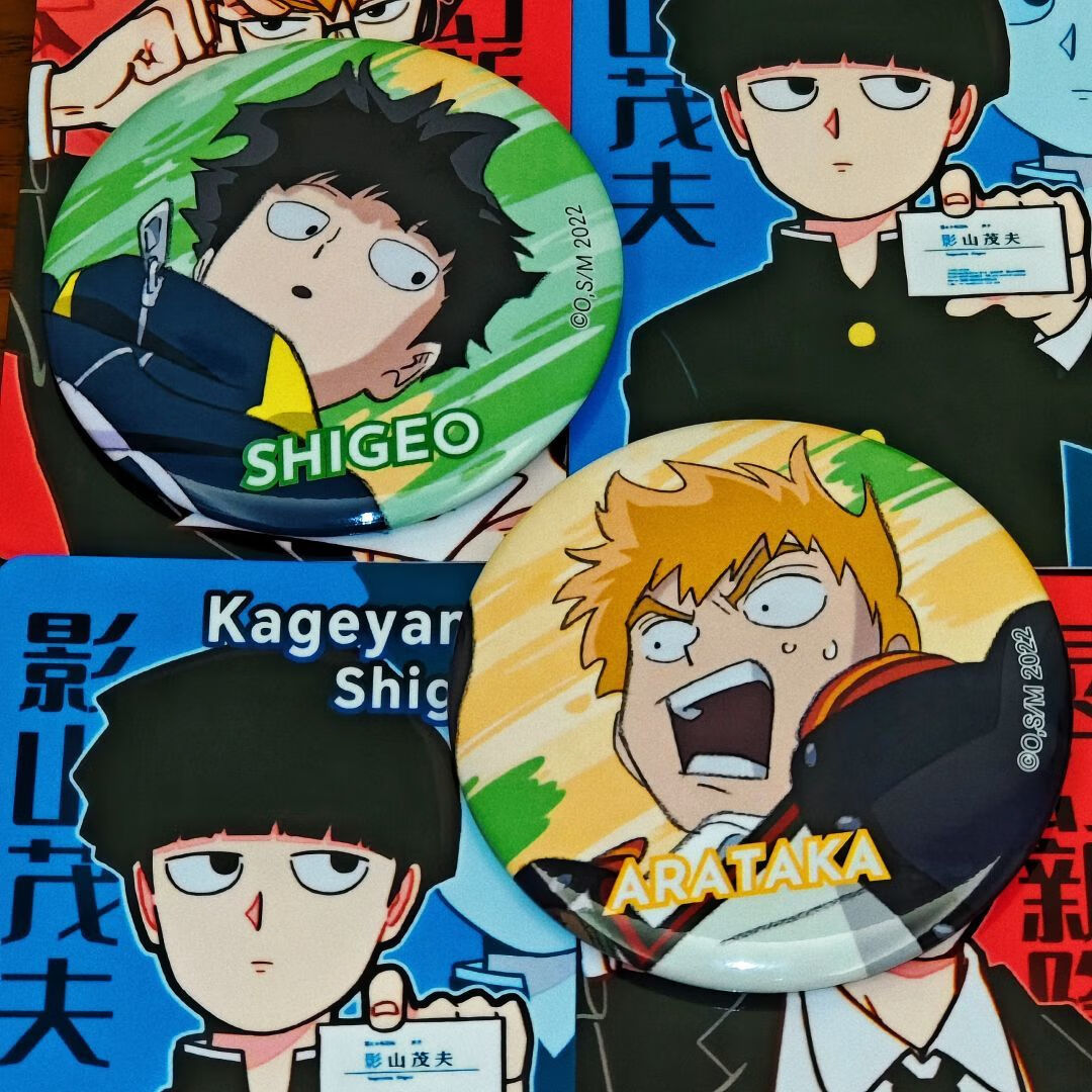 百吧唧坠落自制胸章mob高颜值动漫周边西秀ins风书包装饰 灵幻新隆