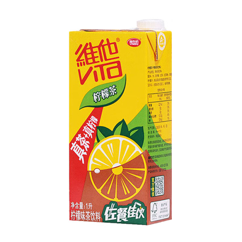 维他奶(vitasoy)柠檬茶1l*12盒装 柠檬味茶饮料真茶 真柠檬多省 维他