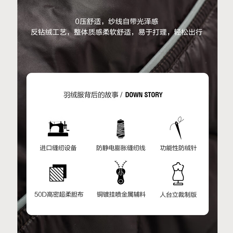 金羽杰90鸭绒春秋季新品轻薄羽绒服女士短款立领外套商场同款Y24801069 暗夜棕咖 M 适合120斤以下