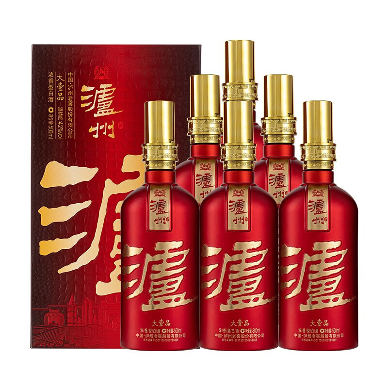 泸州老窖集团大壹品红42度浓香型白酒整箱礼盒装500ml*6